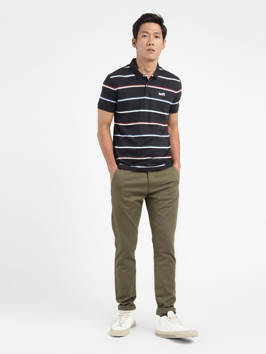 Men's Striped Polo T-shirt