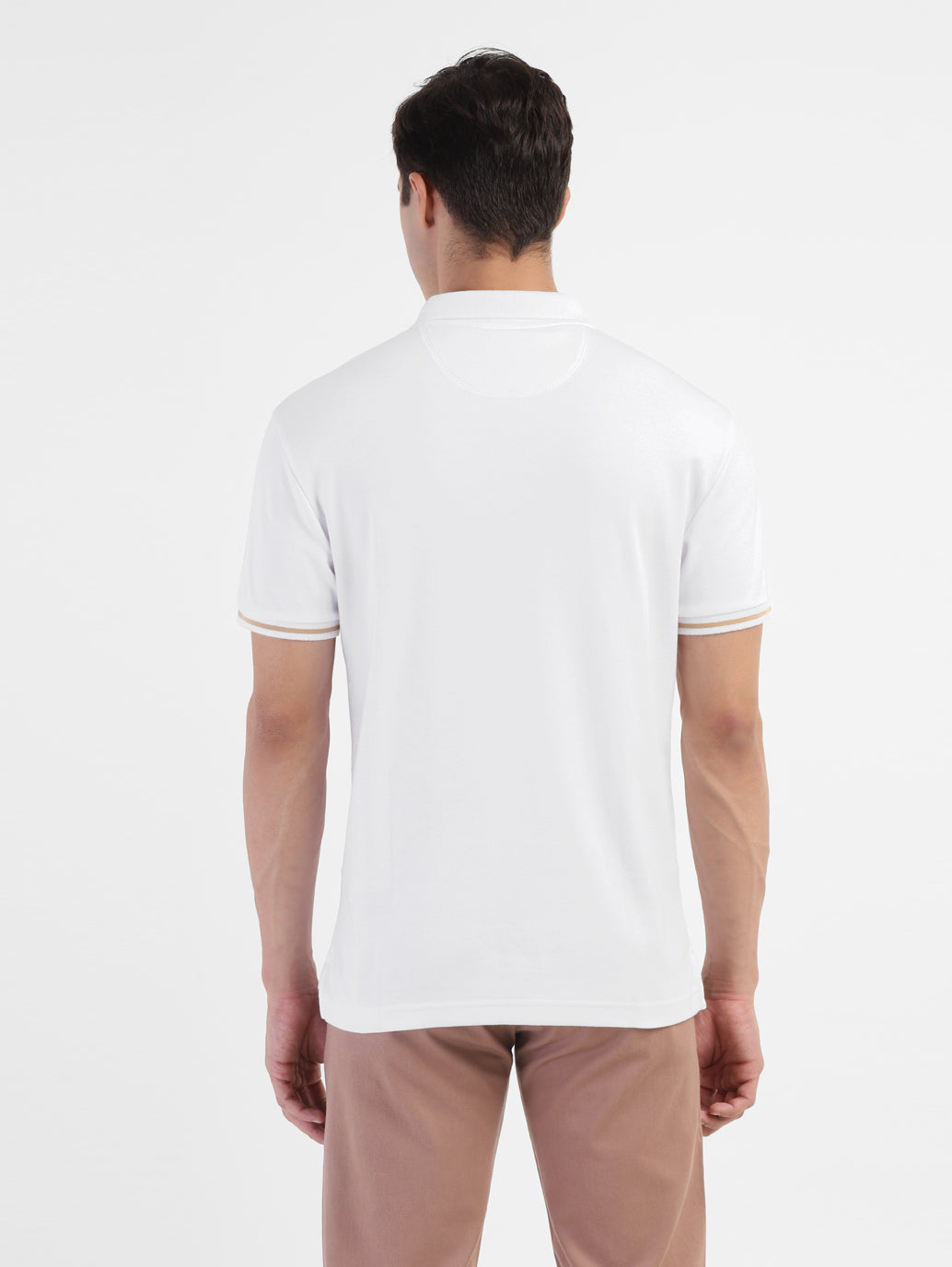 Men's Solid Polo T-shirt White