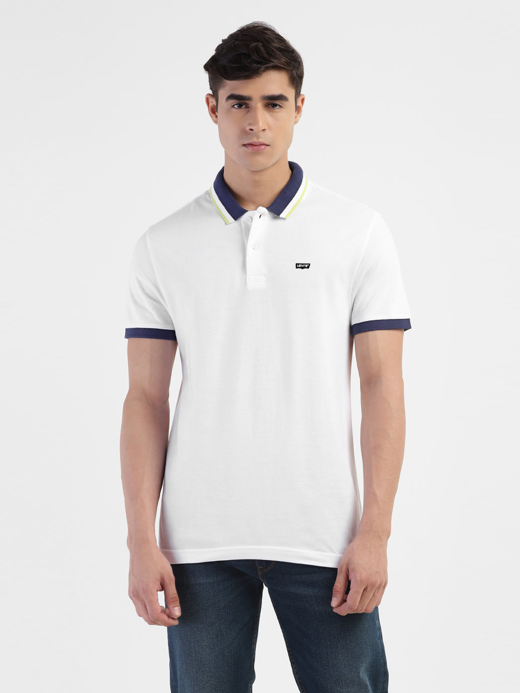 Men's Solid White Polo T-shirt - 58016f08-6f06-4c49-9d69-c93680059f13 View