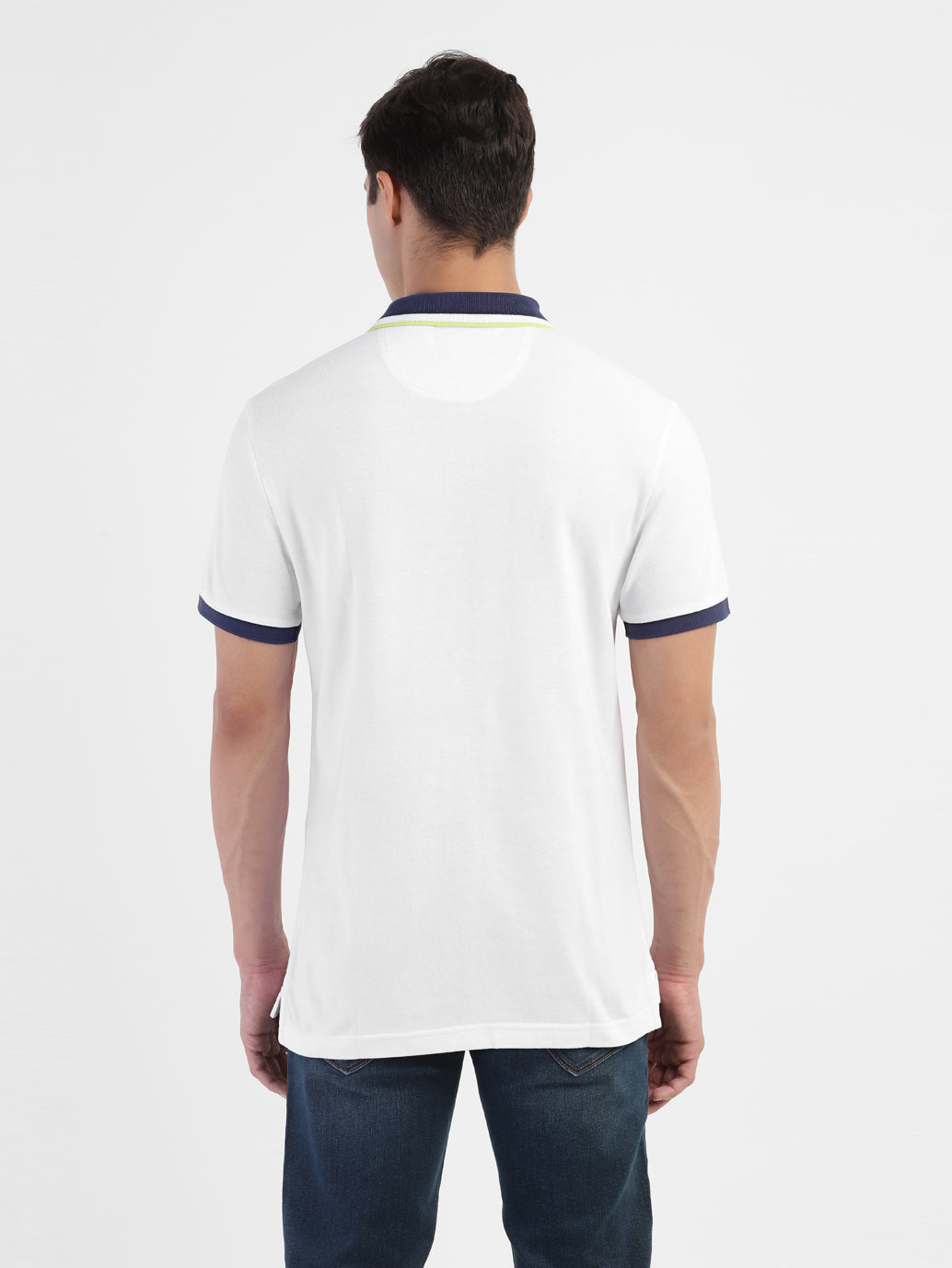 Men's Solid White Polo T-shirt - 8c9e2769-acb0-4302-8555-807eb078bc79 View