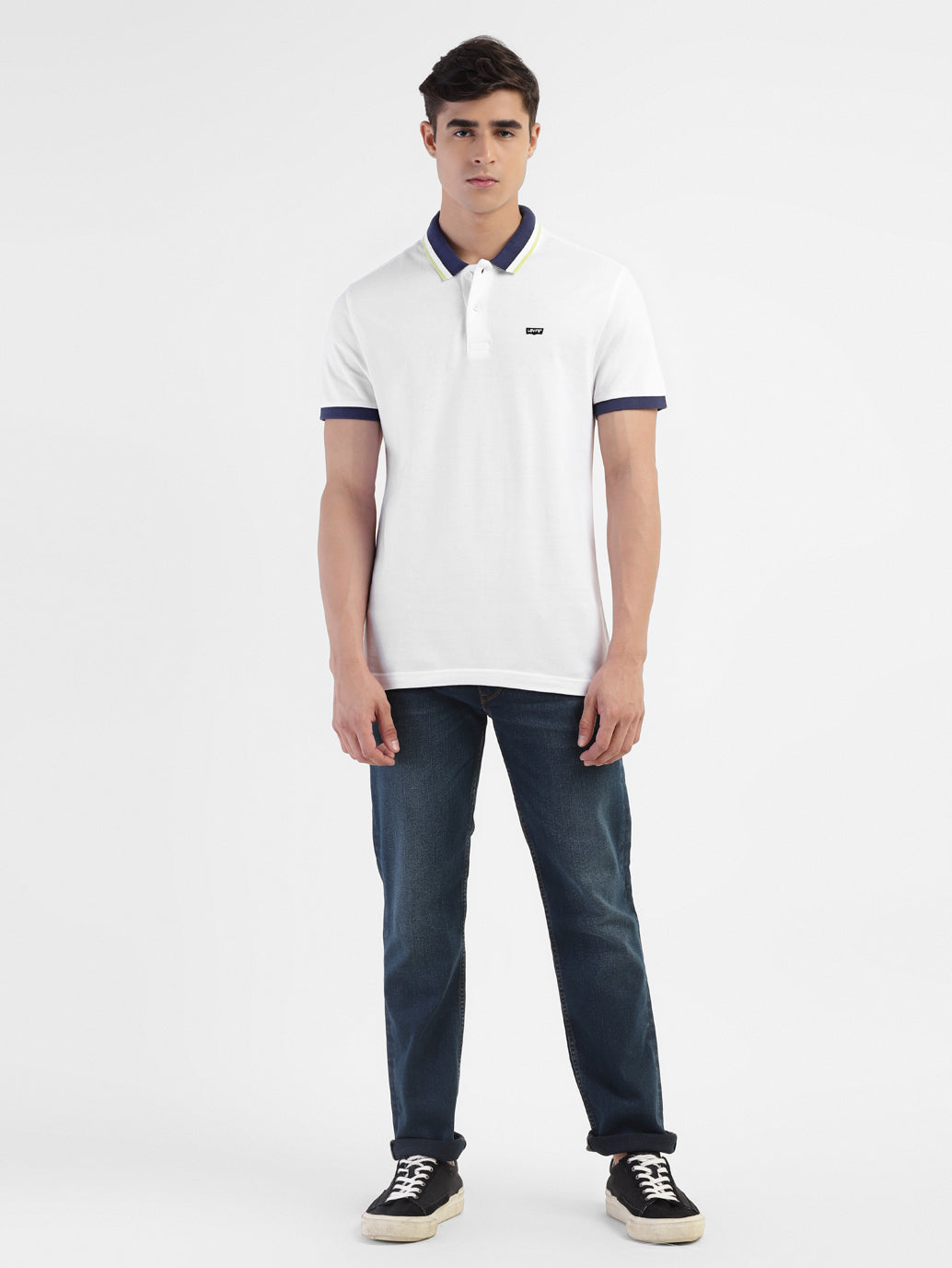 Men's Solid White Polo T-shirt - ad76b457-33c6-4a45-a42c-5e63d2af368e View