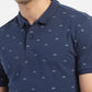 Men's Geometric Print Polo T-shirt Navy