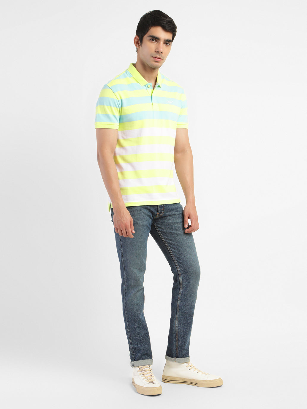 Men's Colorblock Polo T-shirt Yellow