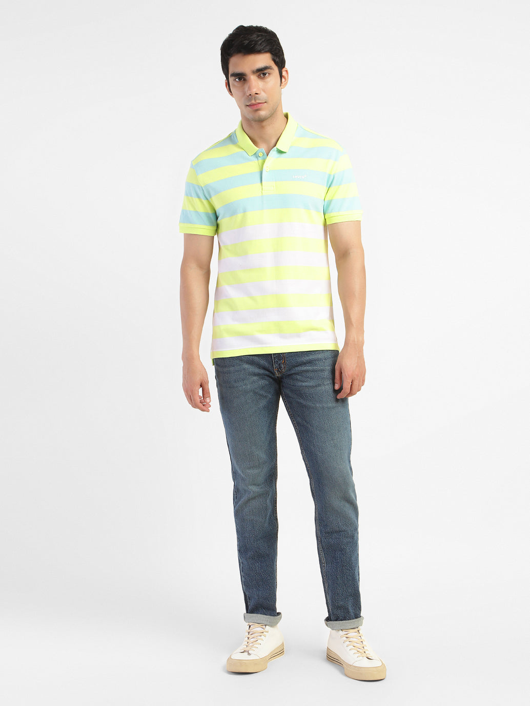 Men's Colorblock Polo T-shirt Yellow