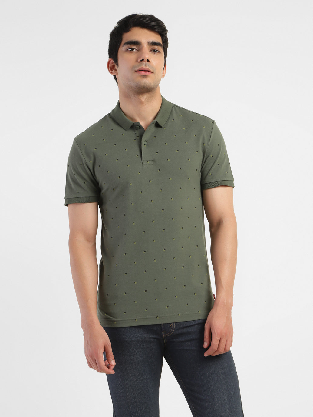 Men's Geometric Print Polo T-shirt