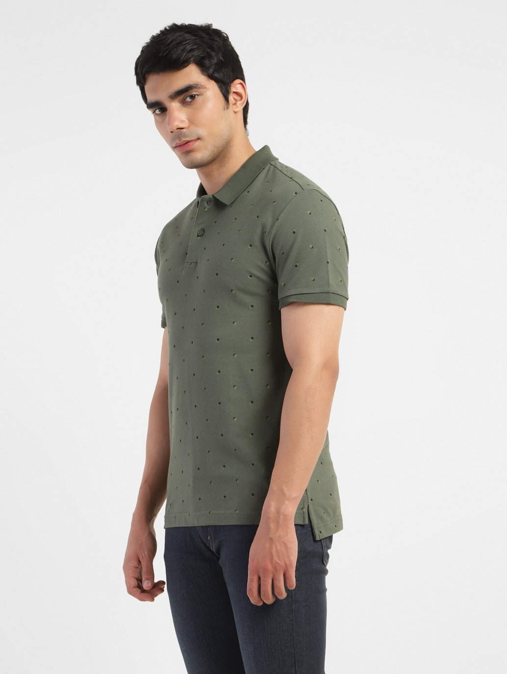 Men's Geometric Print Polo T-shirt