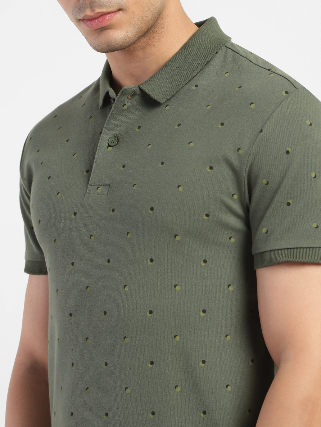 Men's Geometric Print Polo T-shirt