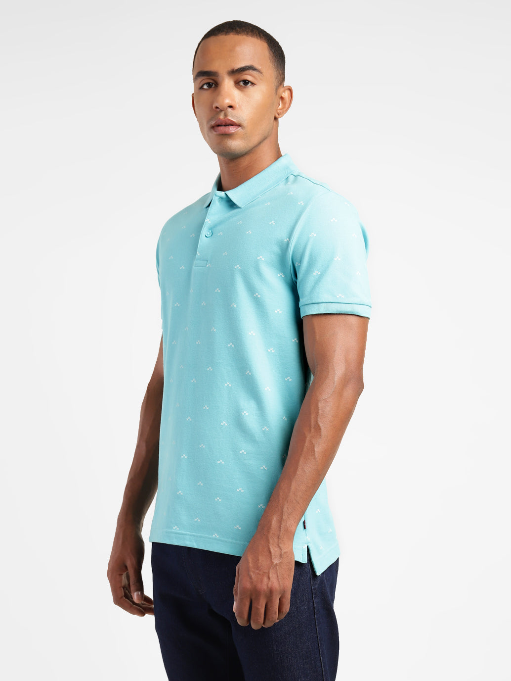 Men's Geometric Print Polo T-shirt