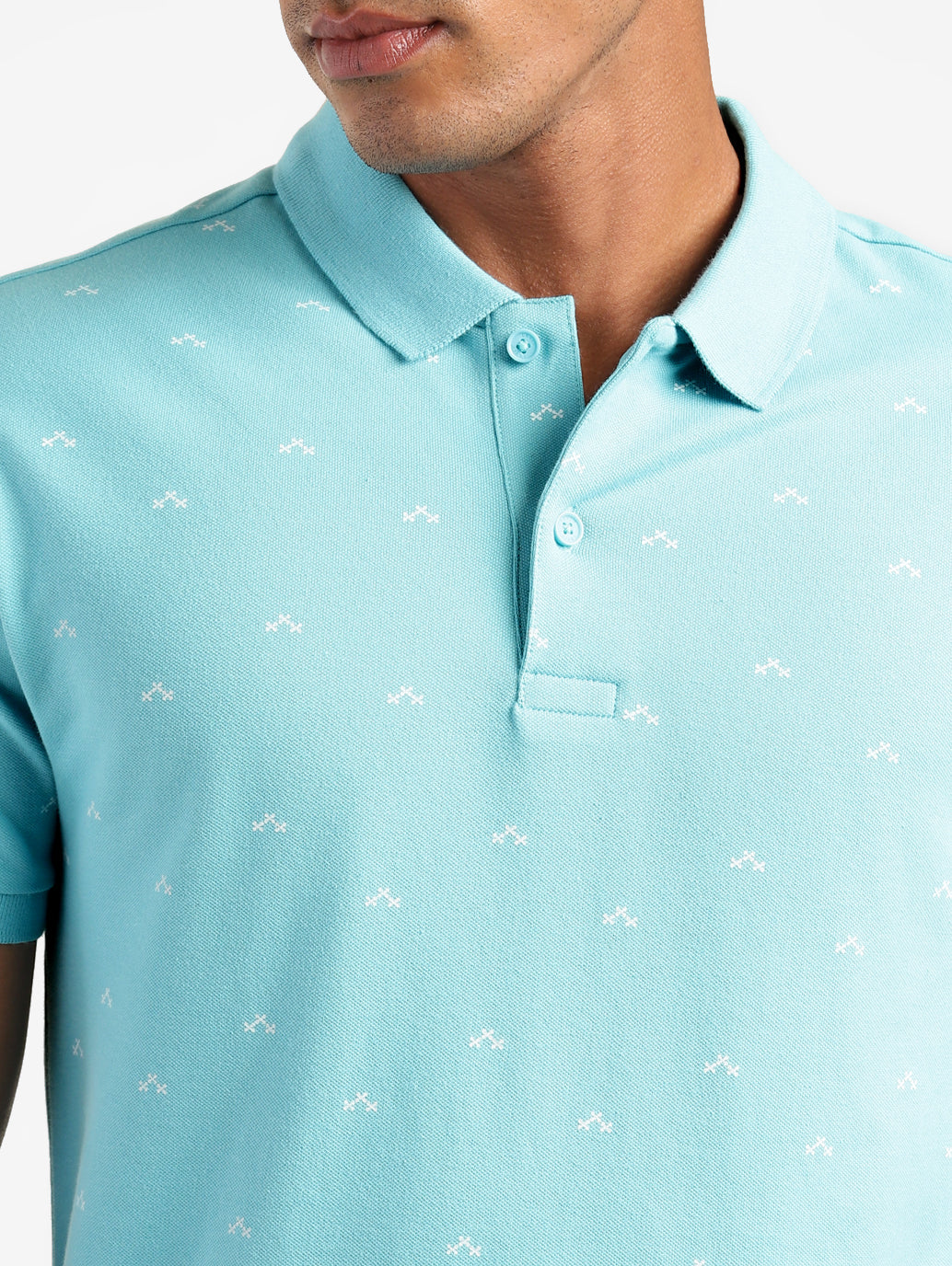 Men's Geometric Print Polo T-shirt