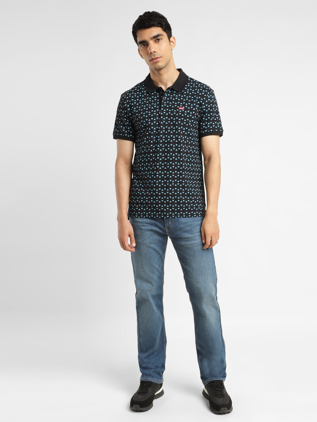 Men's Geometric Polo T-shirt