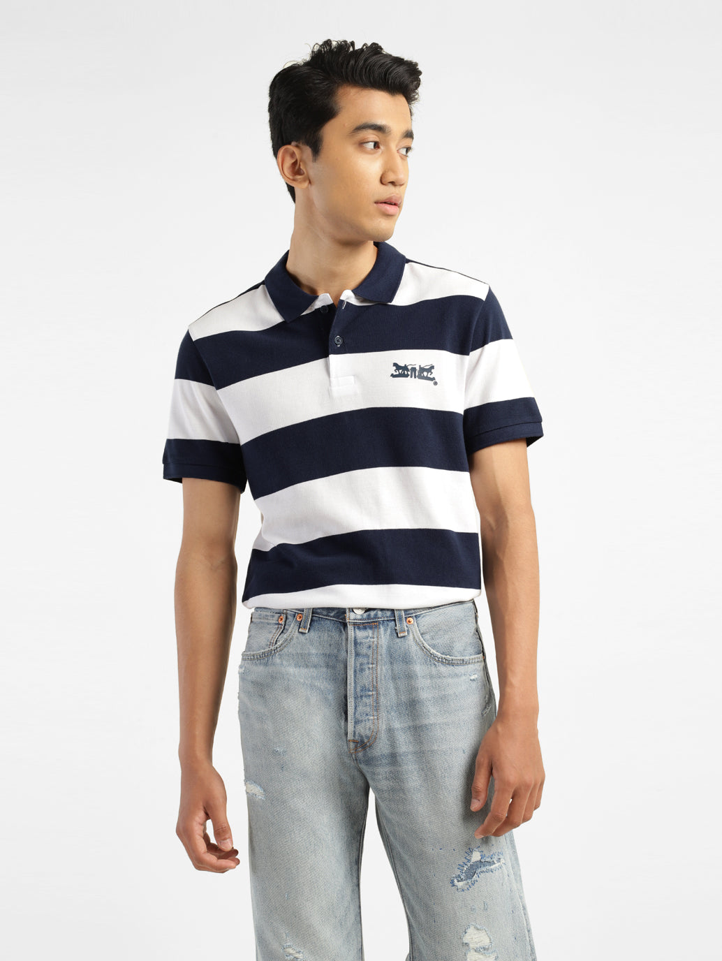 Collar t shirt stripes sale