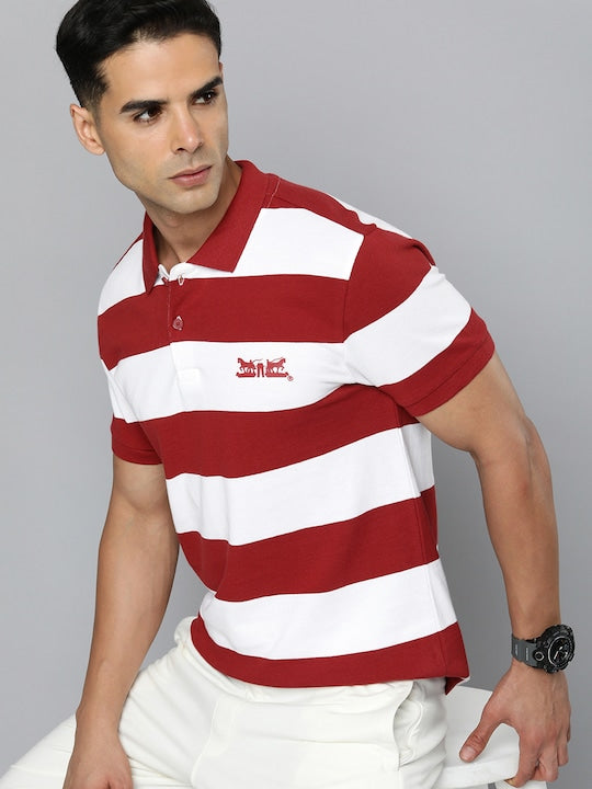 Men's Striped Polo T-shirt