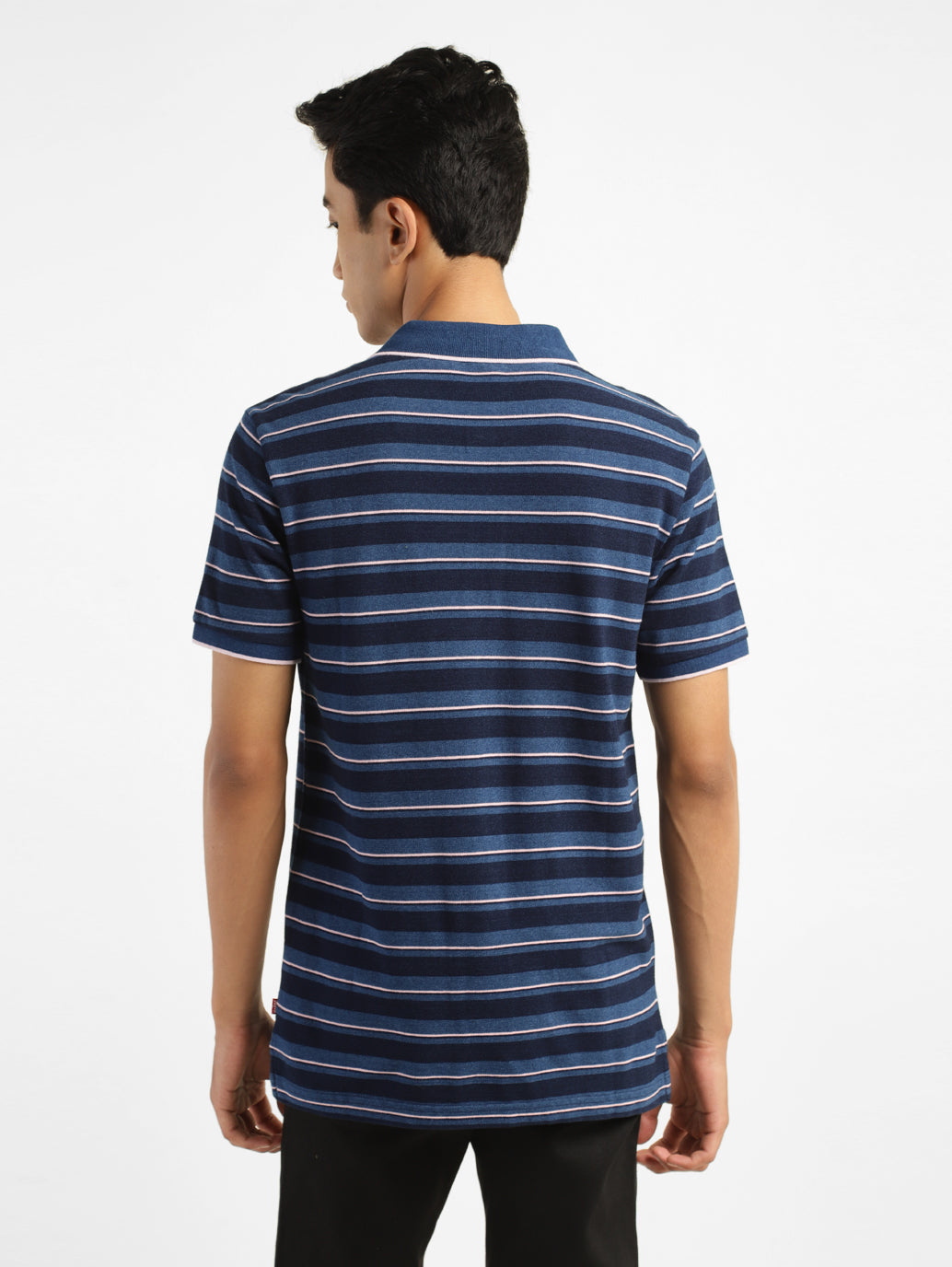 Men's Striped Polo Collar T-shirt