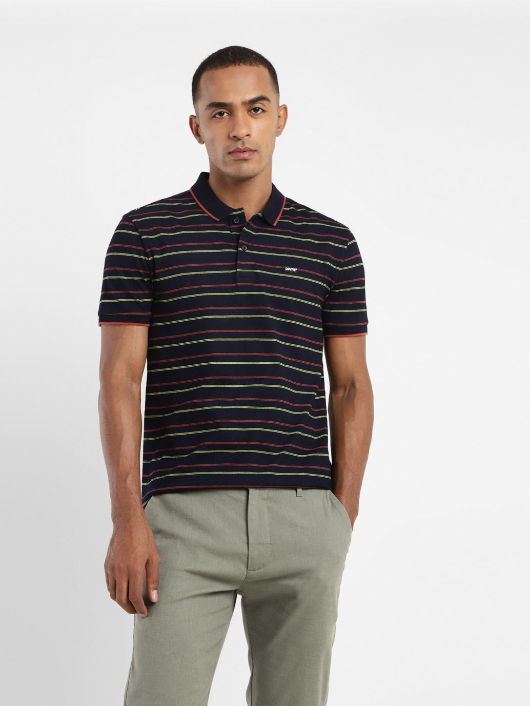 Men's Striped Polo T-shirt