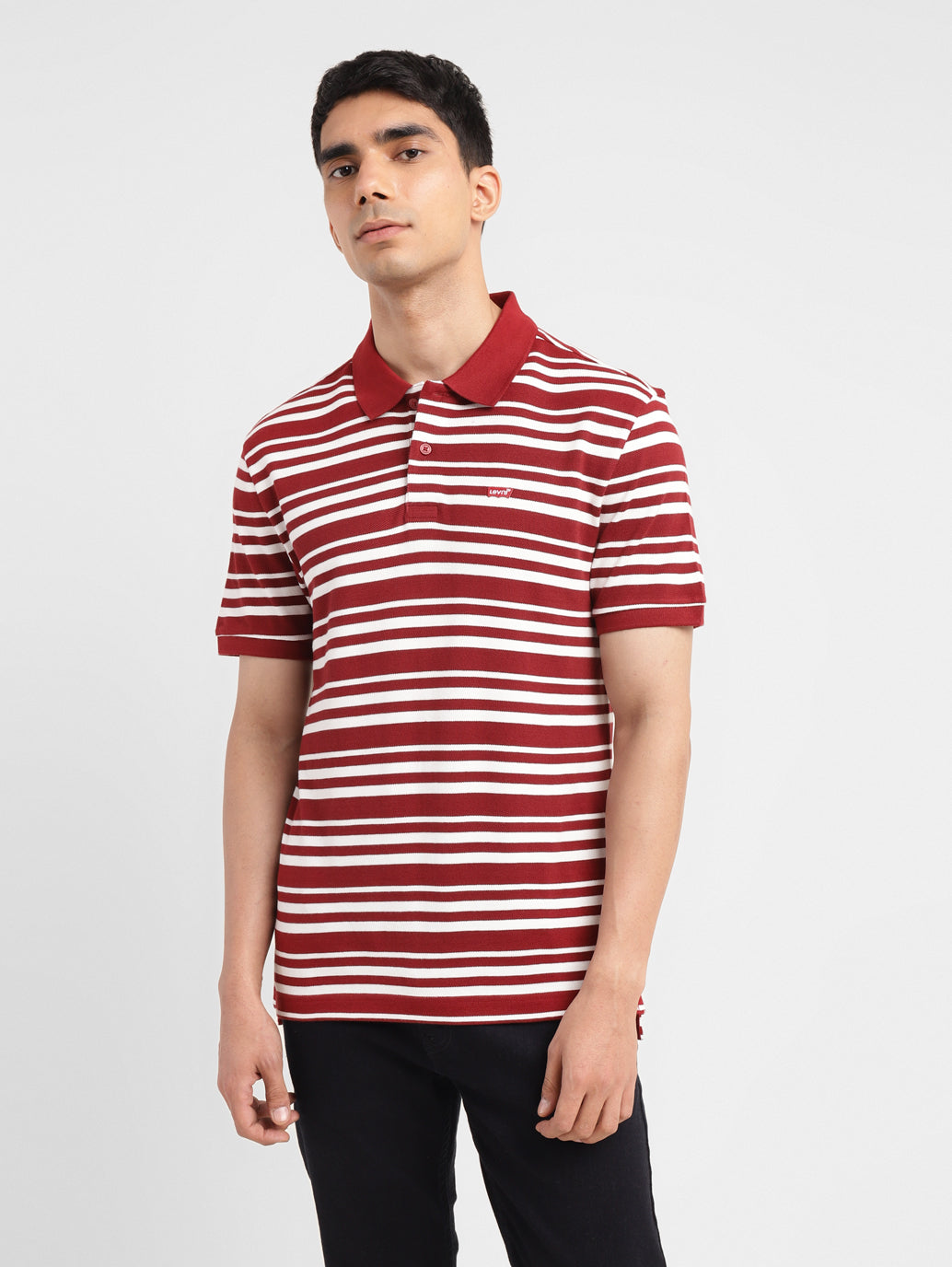 Men's Striped Slim Fit Polo T-shirt