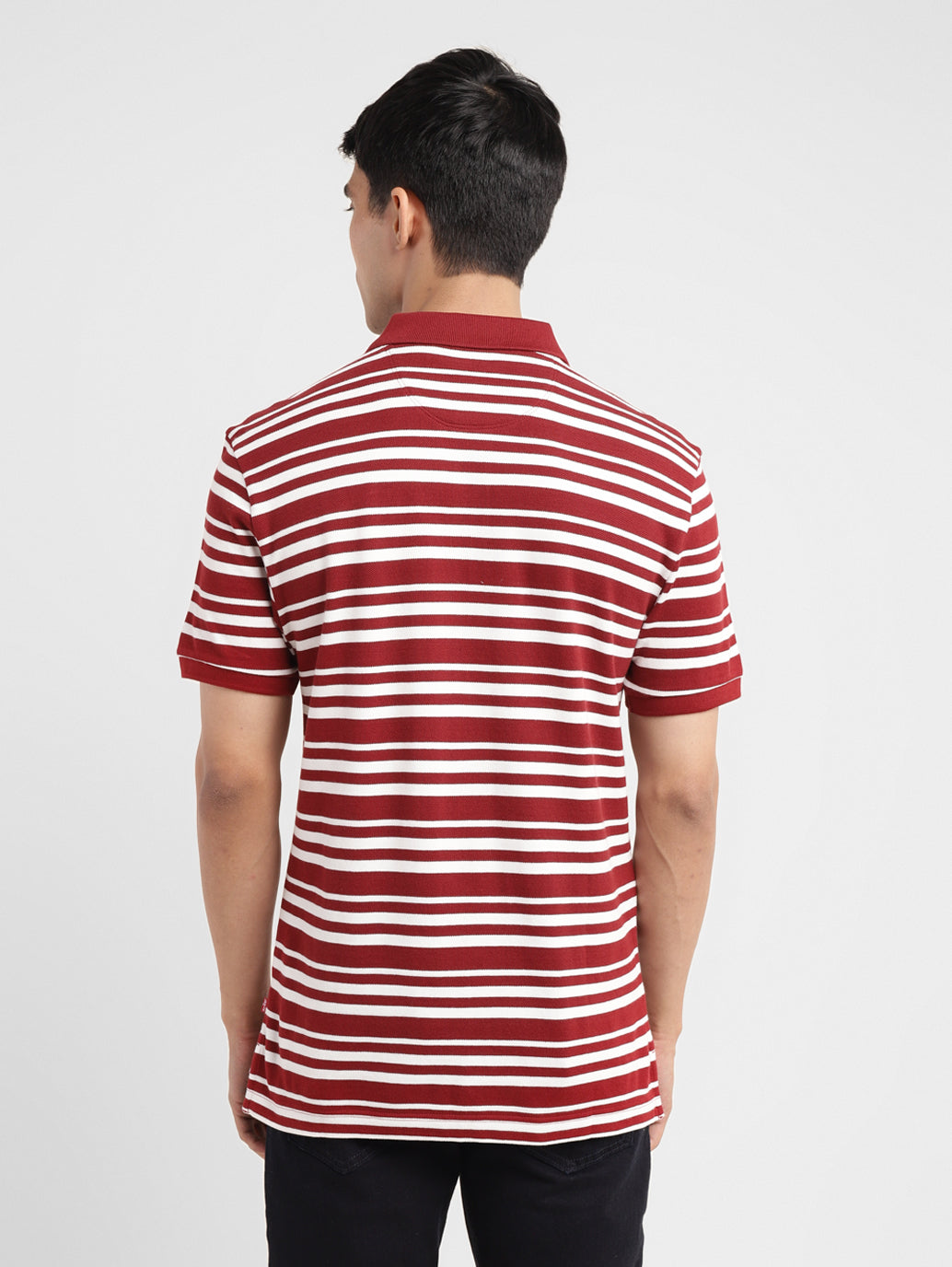 Men's Striped Slim Fit Polo T-shirt