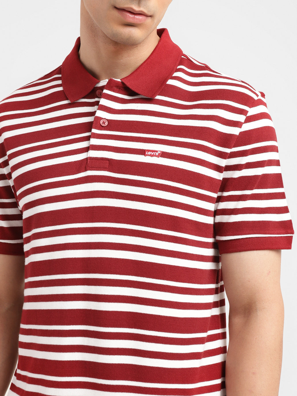 Men's Striped Slim Fit Polo T-shirt