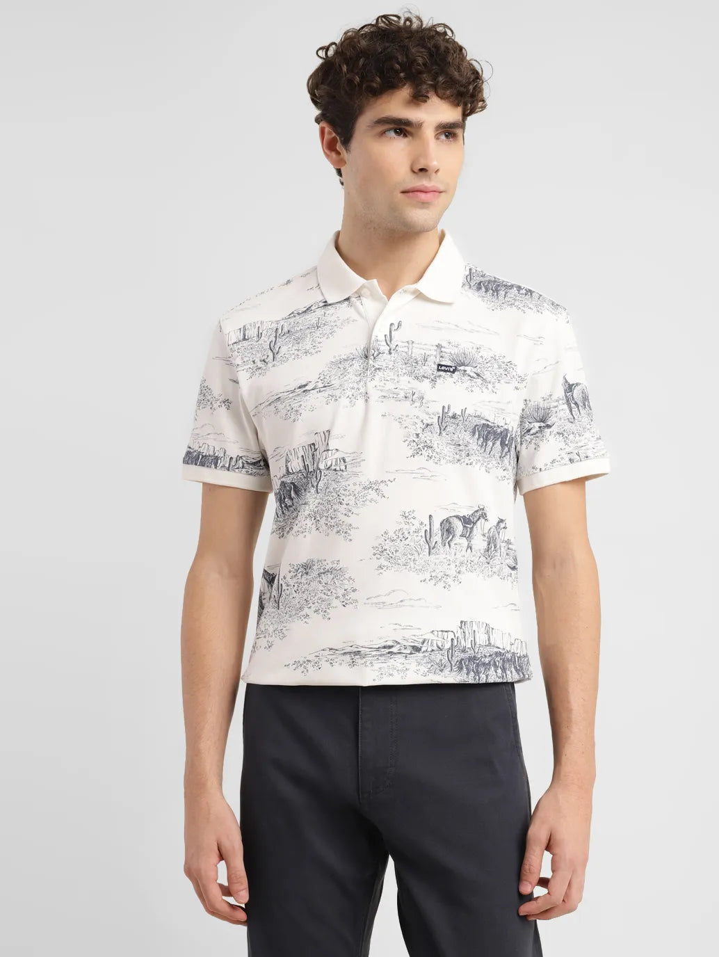 Men's Conversational Slim Fit Polo T-shirt