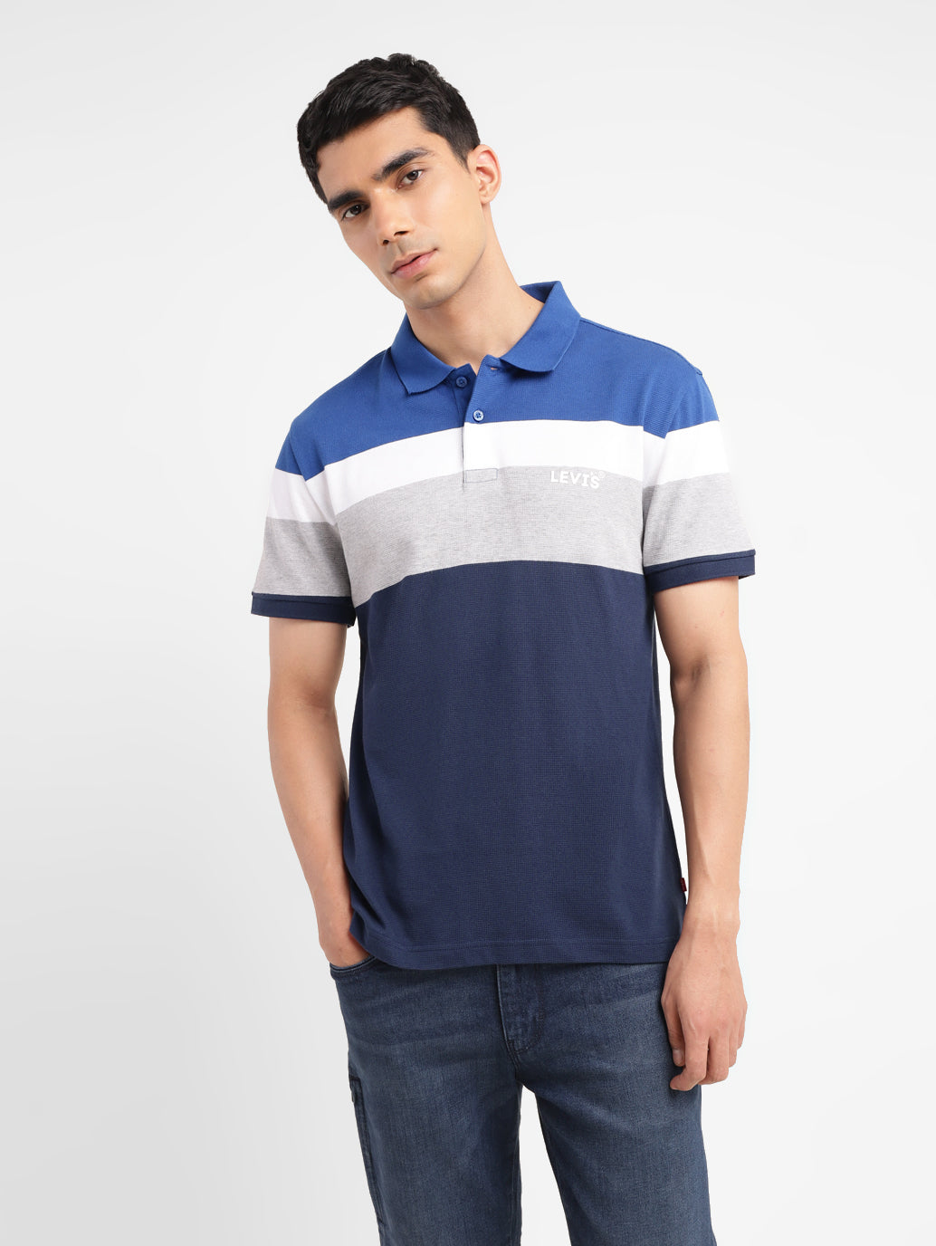 Men's Colorblock Slim Fit Polo T-shirt
