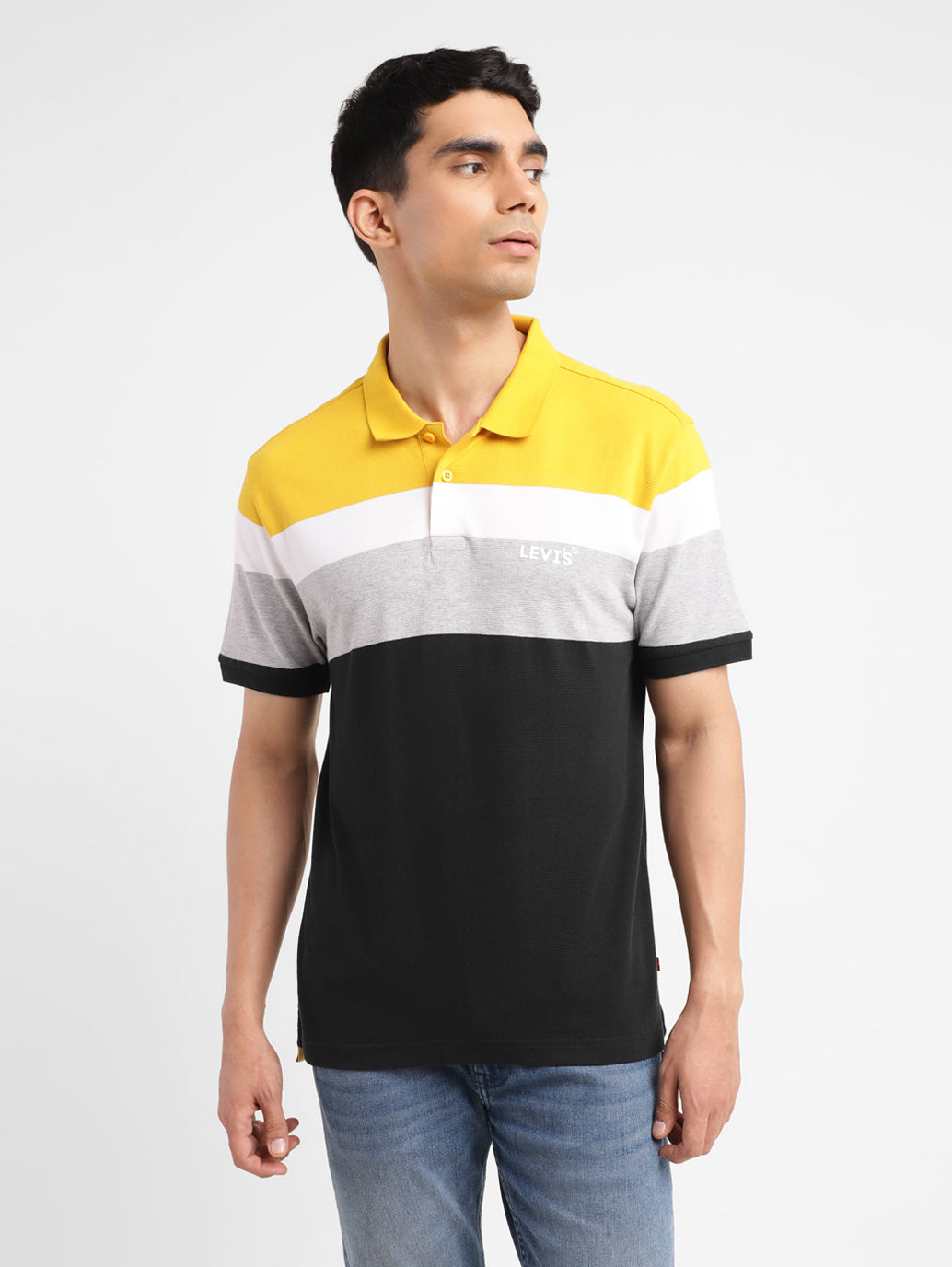 Men's Colorblock Slim Fit Polo T-shirt