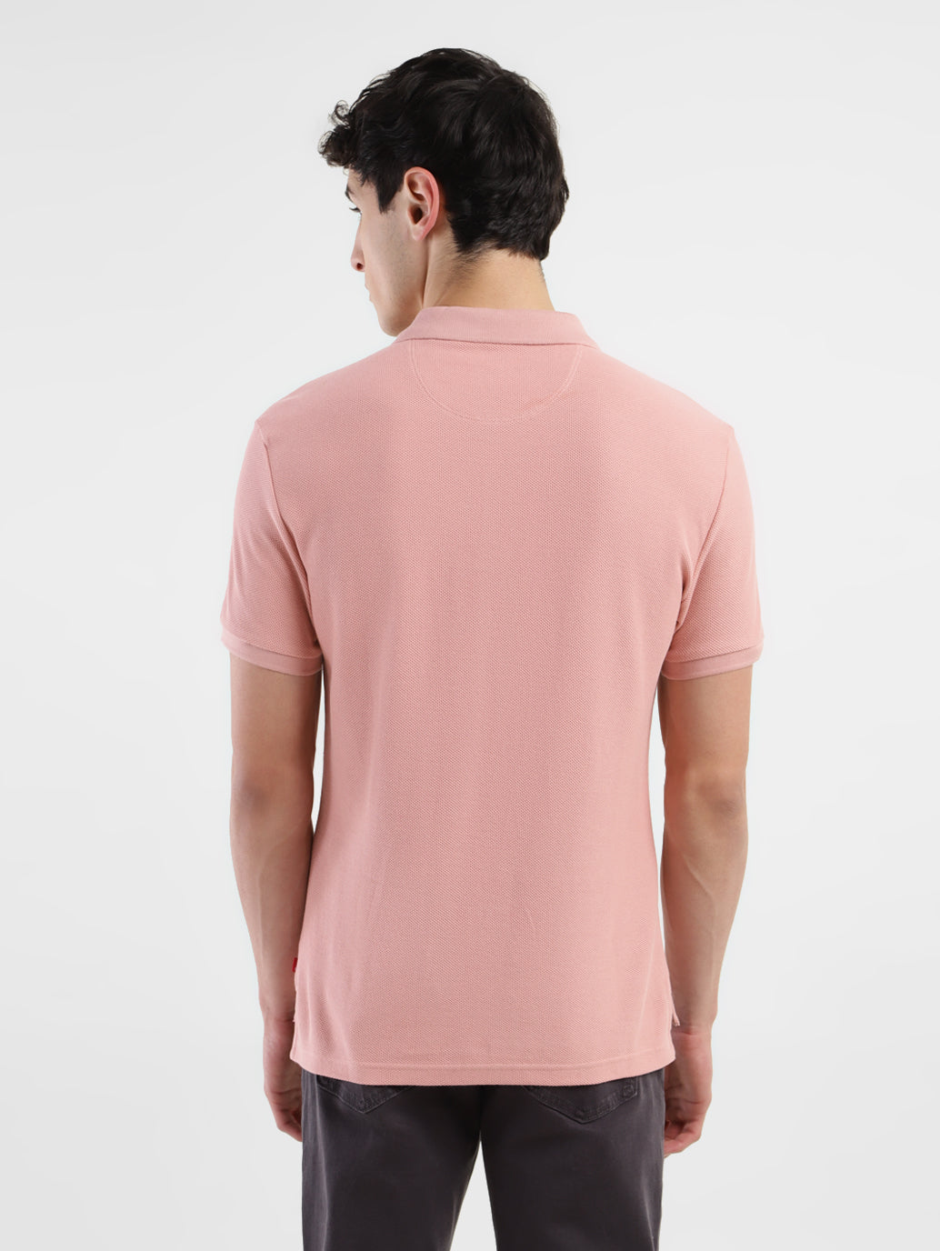 Men's Textured Slim Fit Polo T-Shirt