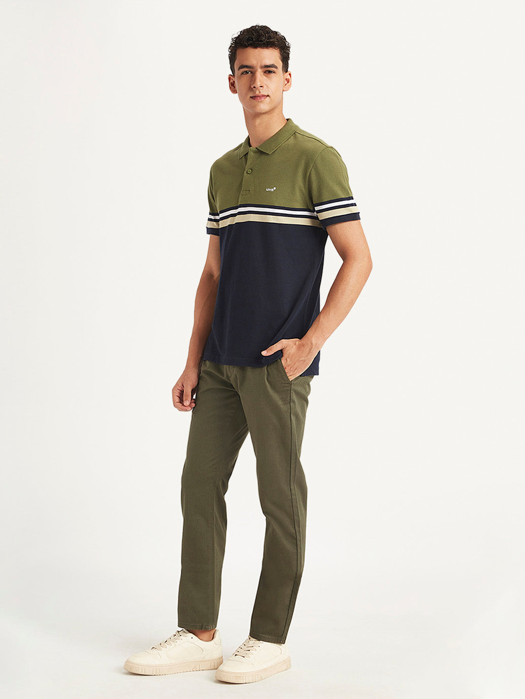 Men's Colorblock Slim Fit Polo T-Shirt - Side View