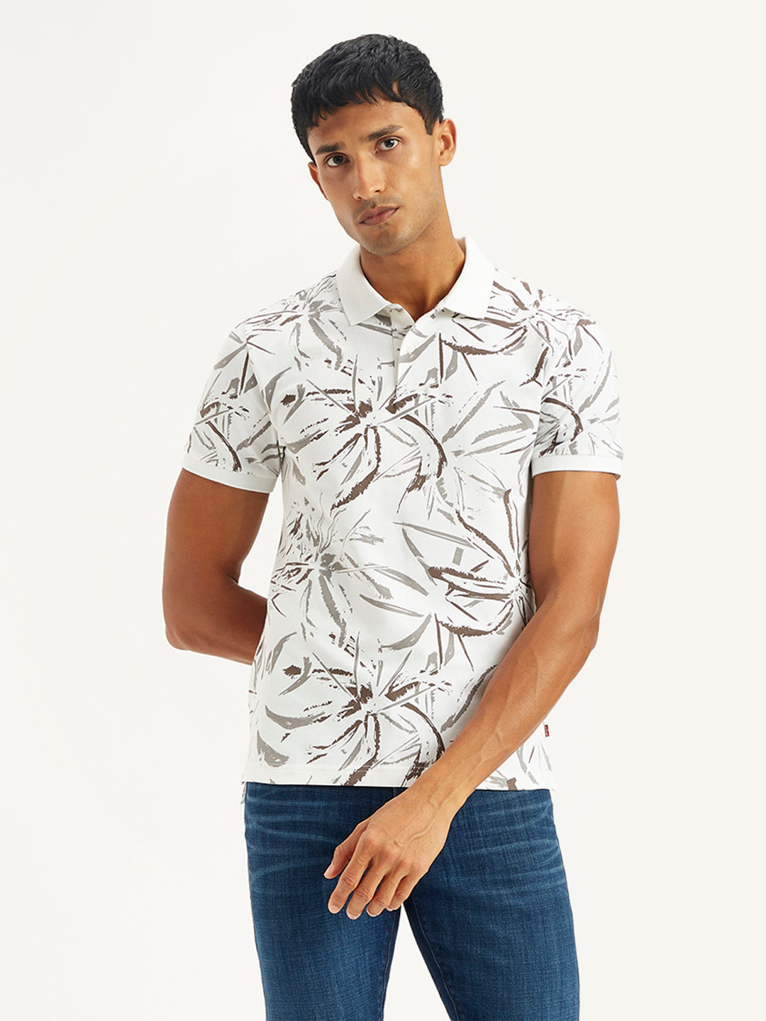 Men's All Over Print Slim Fit Polo T-Shirt