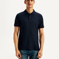 Men's Pin Stripes Slim Fit Polo T-Shirt - Front View