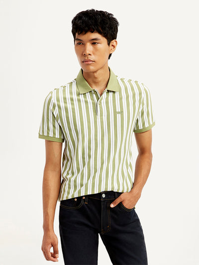 Men's Striped Slim Fit Polo T-Shirt-image-34