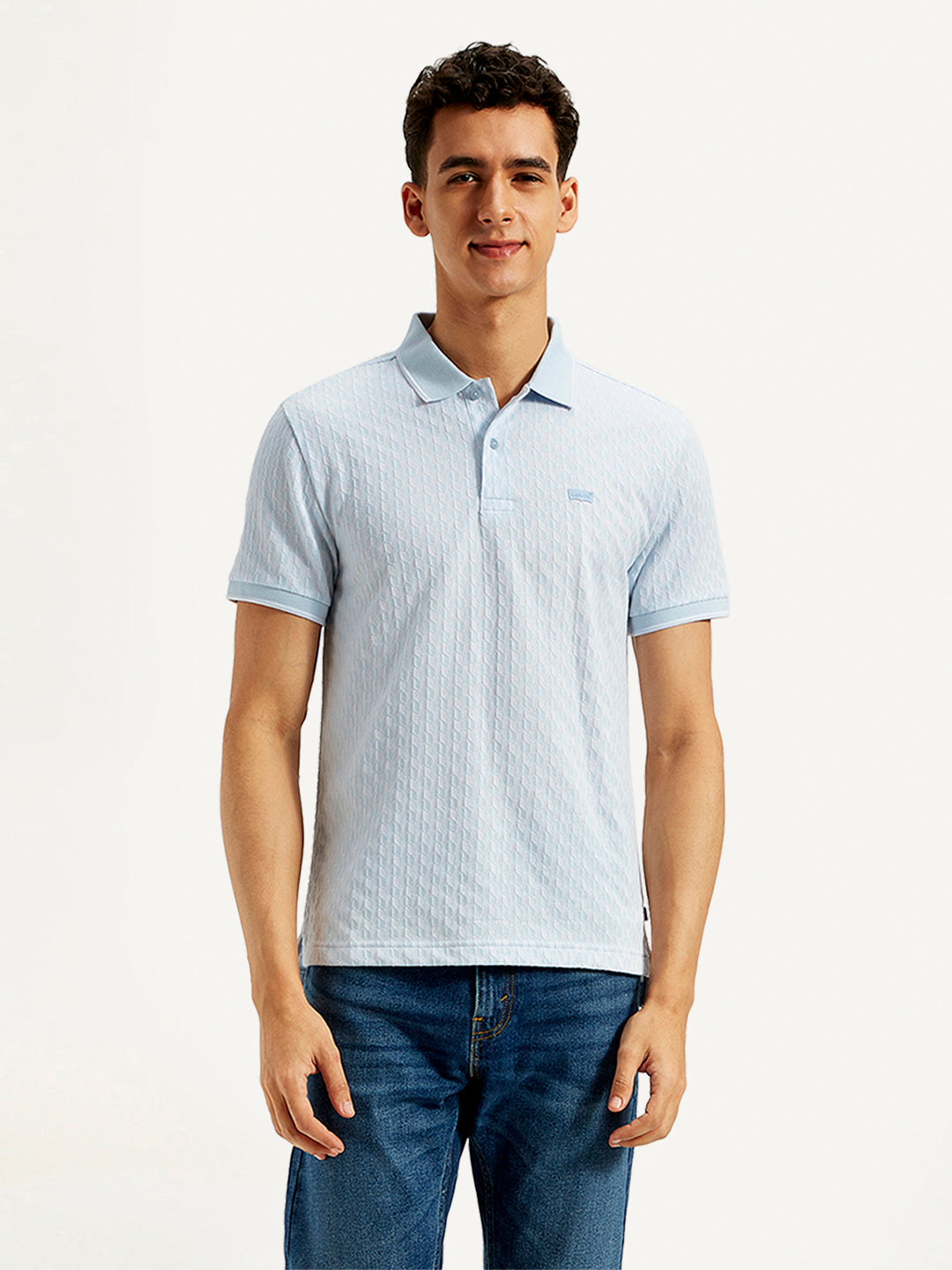 Men's Textured Slim Fit Polo T-Shirt - 20 View