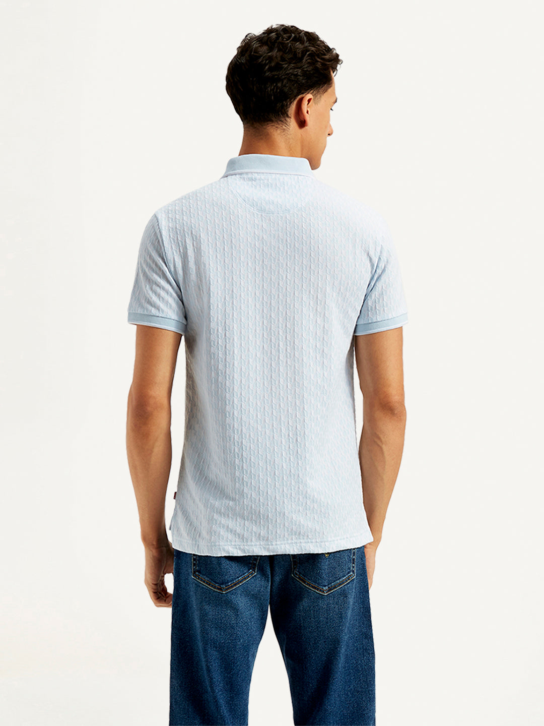 Men's Textured Slim Fit Polo T-Shirt - 20 View