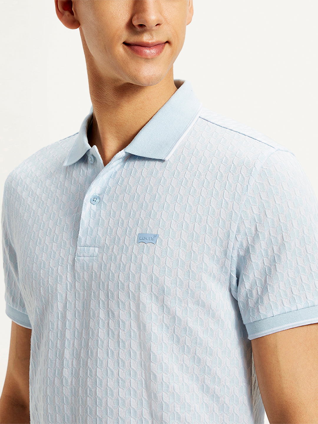 Men's Textured Slim Fit Polo T-Shirt - 20 View