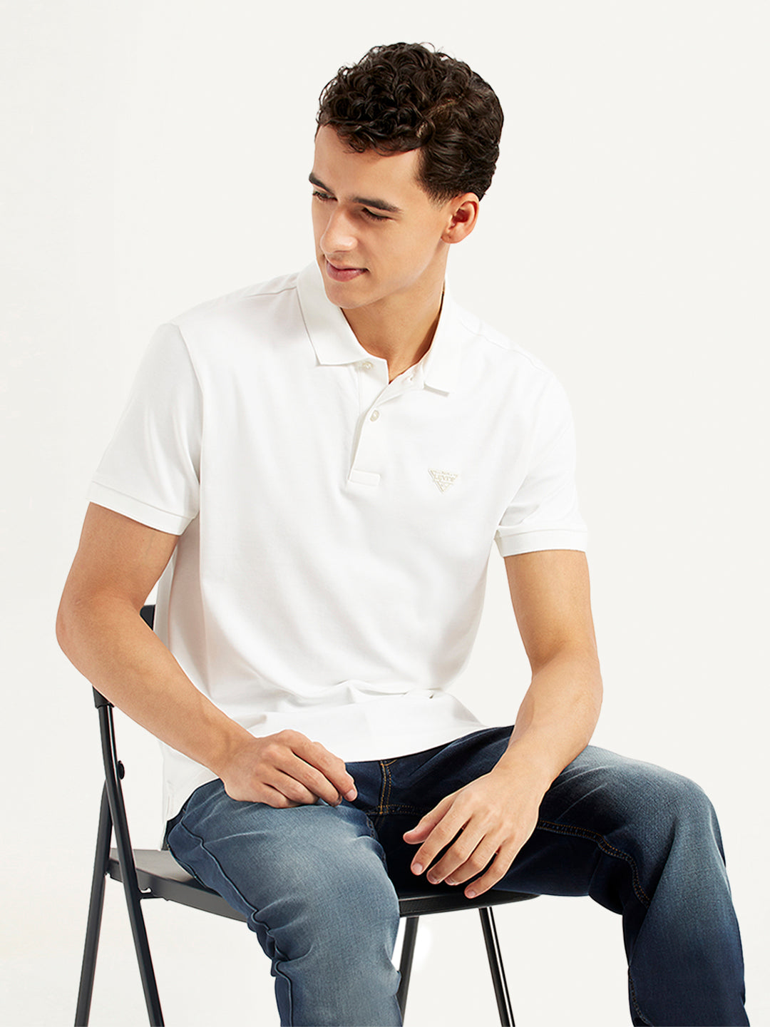 Men's Solid Slim Fit Polo T-shirt