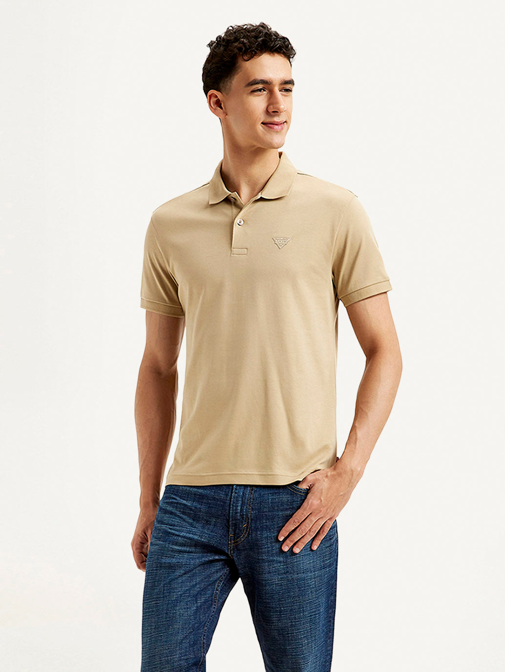 Men's Solid Slim Fit Polo T-shirt