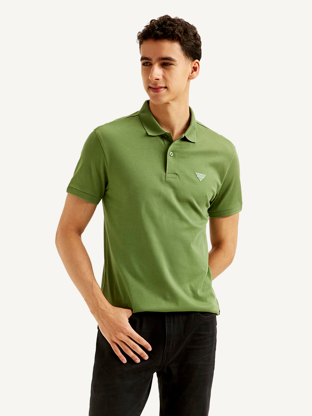 Men's Solid Slim Fit Polo T-shirt