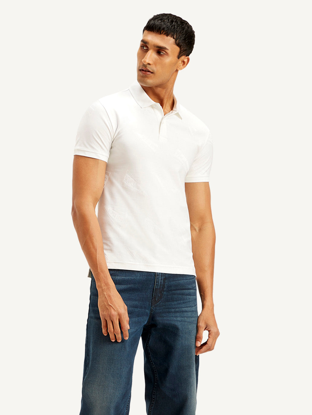 Men's Solid Slim Fit Polo T-shirt - Side View
