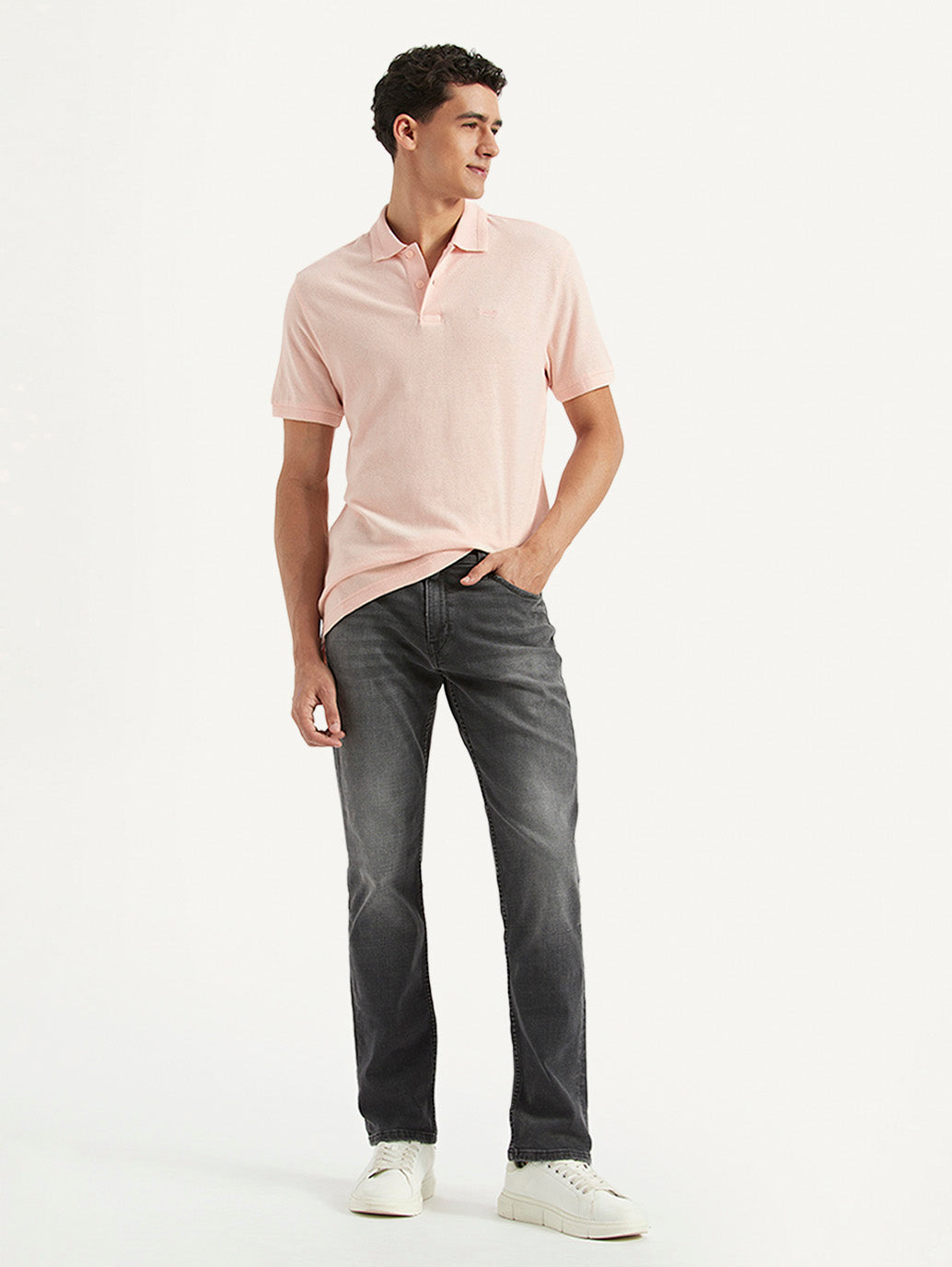 Men's Solid Slim Fit Polo Linen T-shirt