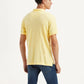 Men's Solid Slim Fit Polo Linen T-shirt - Back View
