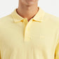 Men's Solid Slim Fit Polo Linen T-shirt - Detail View
