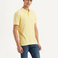 Men's Solid Slim Fit Polo Linen T-shirt - Side View