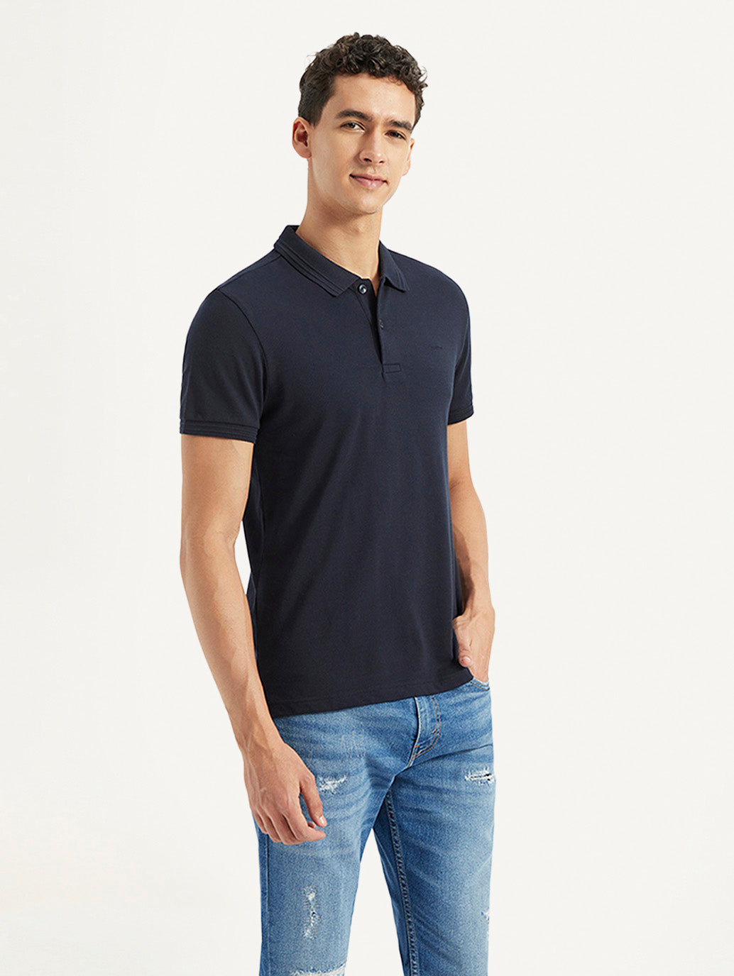 Men's Solid Slim Fit Polo T-shirt - 1f448fd9-2325-46bb-ad7d-11b84749ed8d View