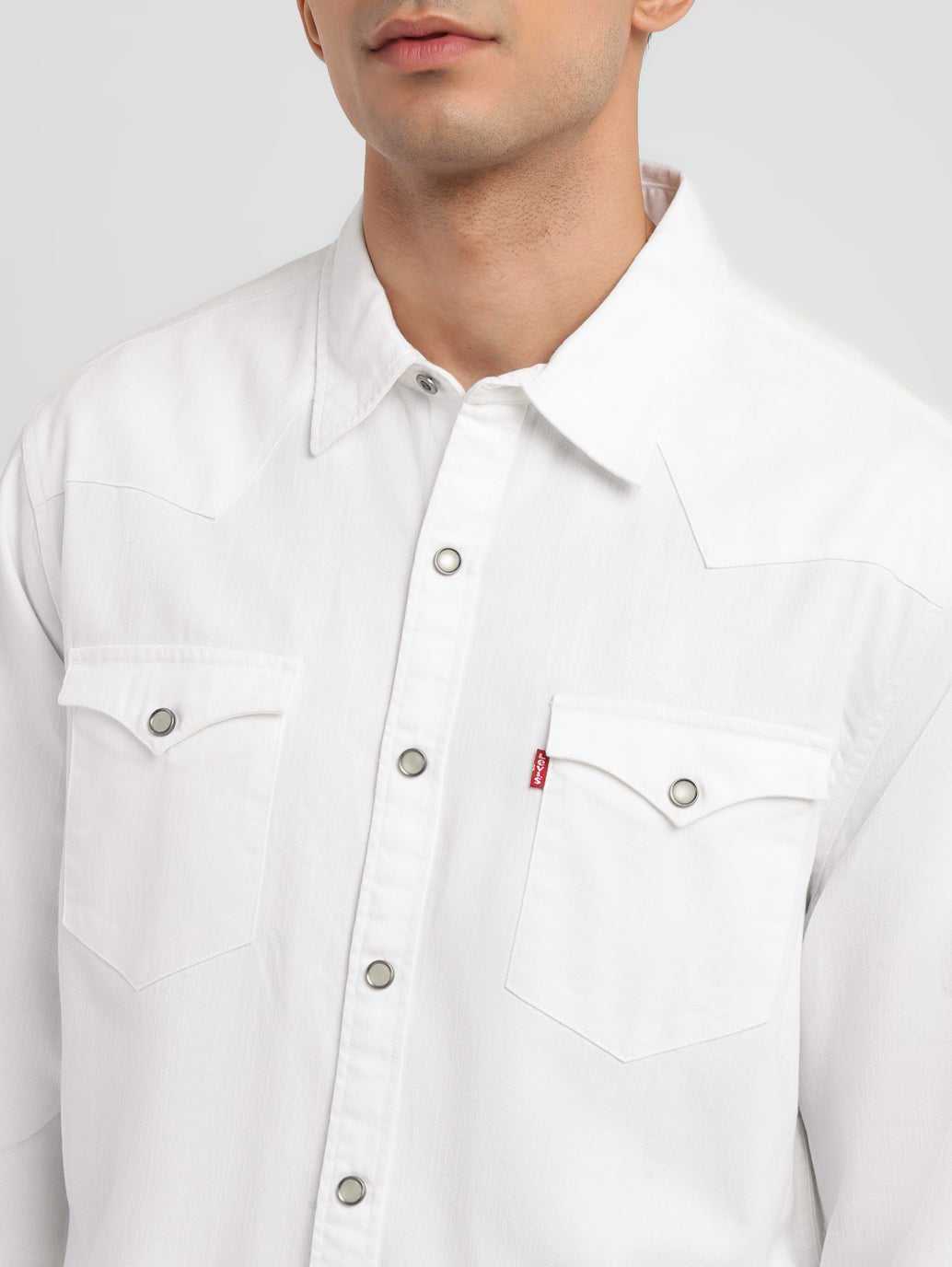 Men's Solid Slim Fit Shirt - Details View