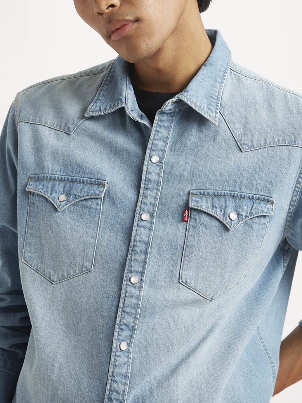 Men's Solid Regular Fit Denim Shirt