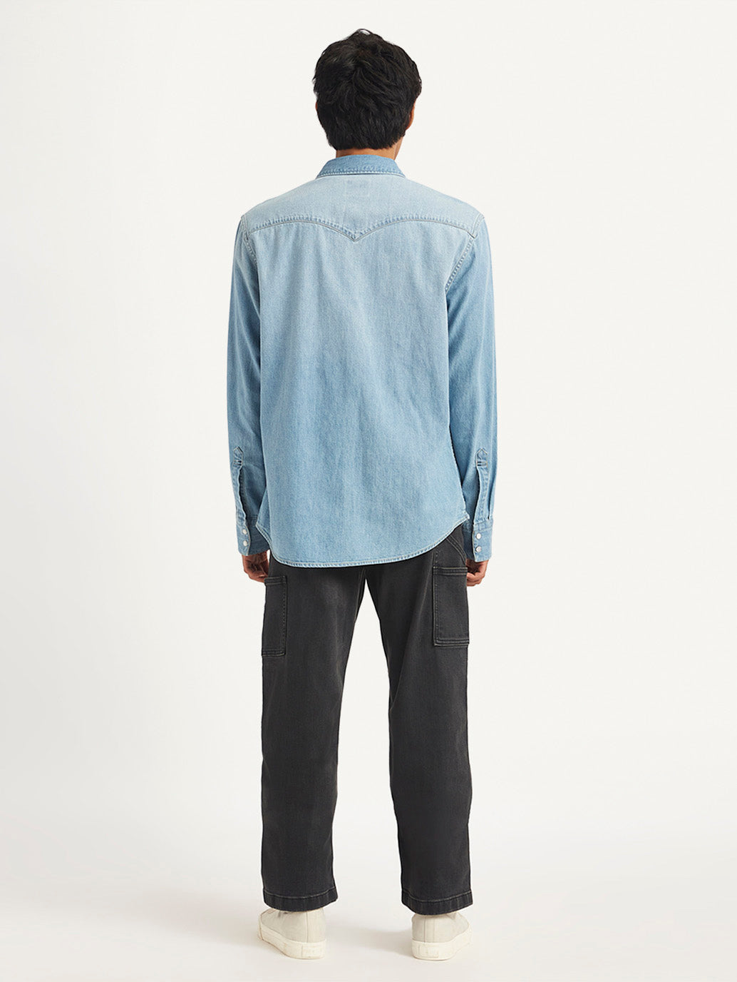 Men's Solid Regular Fit Denim Shirt