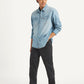 Men's Solid Regular Fit Denim Shirt