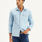 Men's Solid Slim Fit Denim Shirt