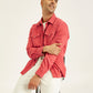 Men's Solid Slim Fit Denim Shirt - ae19b9b7-3f56-43f8-ba36-1d506f32b35b View