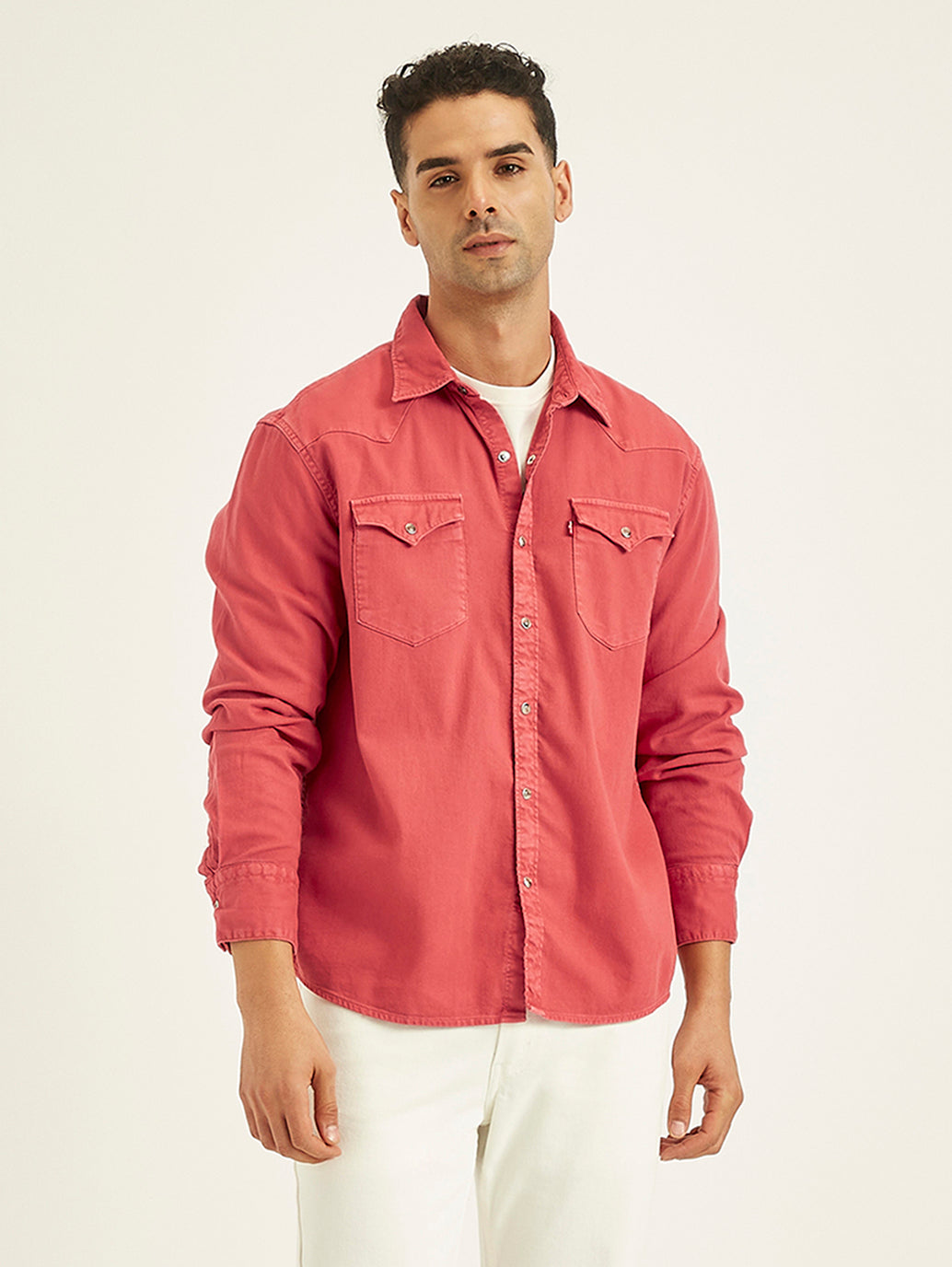 Men's Solid Slim Fit Denim Shirt