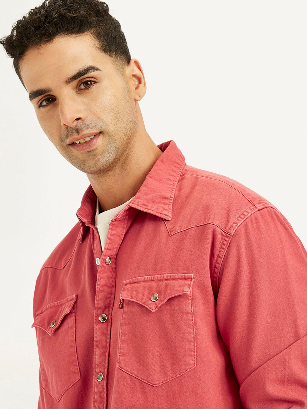 Men's Solid Slim Fit Denim Shirt