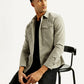 Men's Solid Overdyed Slim Fit Shirt - Elevated View